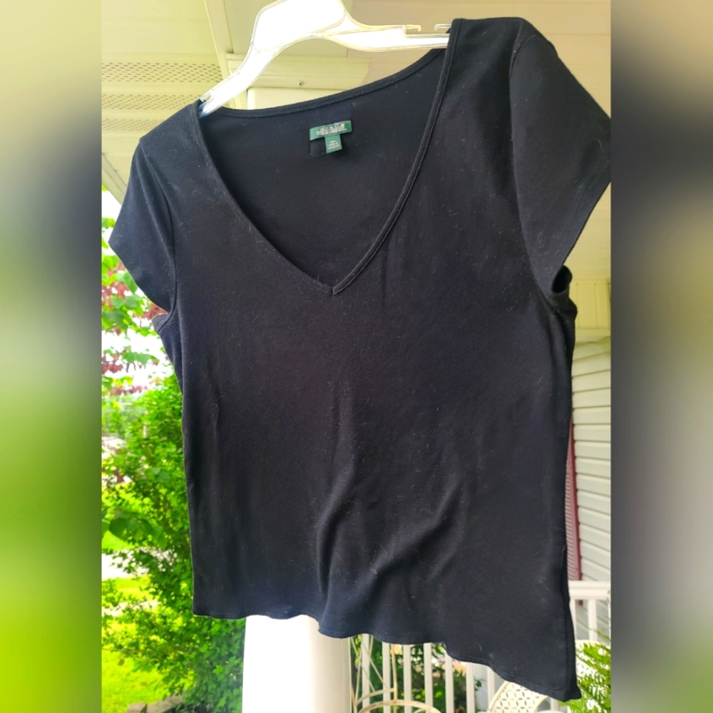 Wild Fable XXL Black V-neck Crop Top